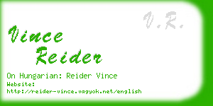 vince reider business card